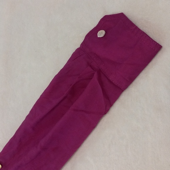 Tory Burch Brigitte Pink Purple Long Sleeve Roll Tab Button Up Blouse - Picture 12 of 14